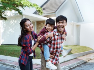 Family near House