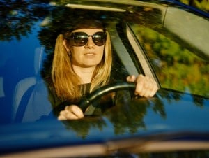 Female Driver Wearing Sunglasses